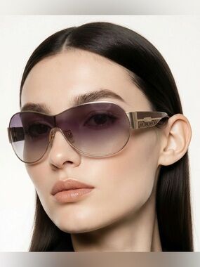 COACH Women's Purple Gradient Aviator Sunglasses